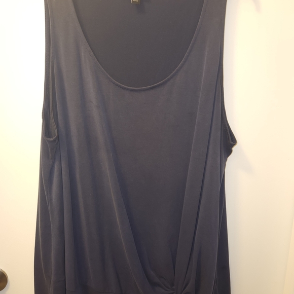 Torrid Navy Relaxed Tie Front Tank Top - Picture 1 of 4